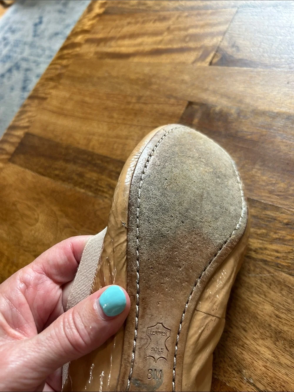 Tory Burch Caroline Ballet Flats – Women’s Size 8 – Nude/Beige Patent Leather